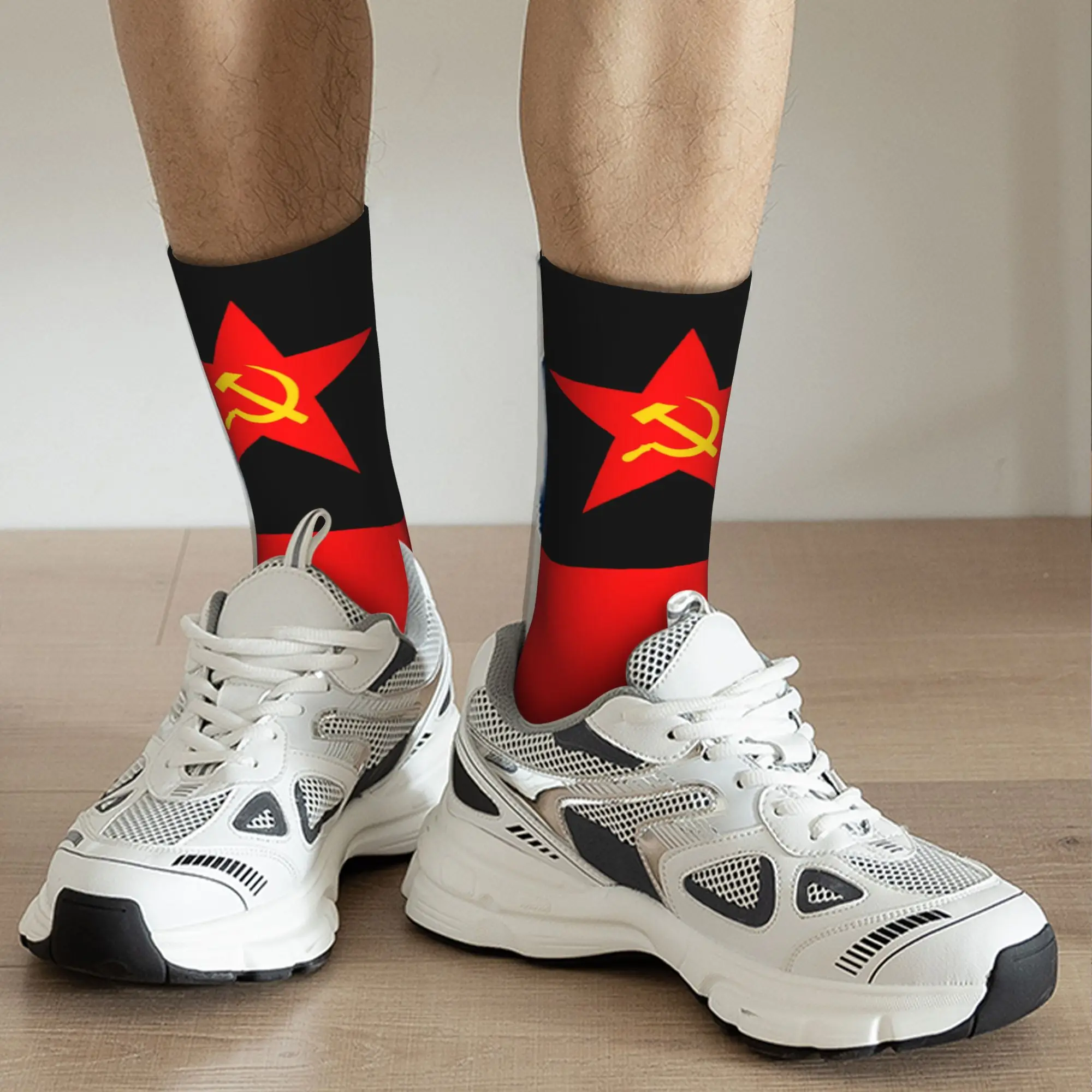 러시아 국기 디자인의 망치와 낫, 붉은 별, 공산주의  - Dress Sock Men 리뷰 및 가격